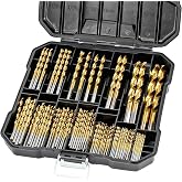 COMOWARE M35 Cobalt Drill Bit Set for Hardened Metal and Stainless Steel, 99Pcs Tri-Flat Shanks High Speed Steel Twist Jobber Metal Drill Bits 1/16"-3/8", with Plastic Index Storage Case