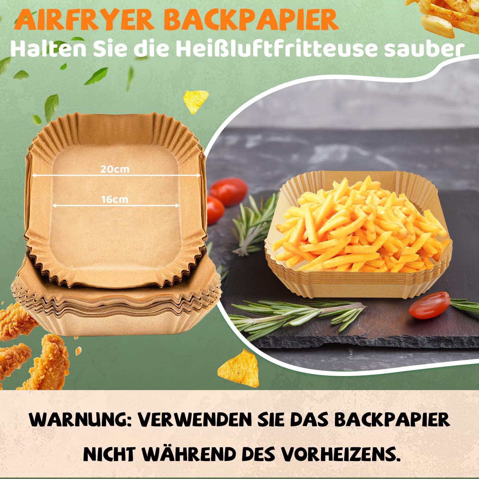 Airfryer Zubehör für Chefman 3,75 l, Tefal Easy Fry Compact 3 L, Philips Essential 4,1L, 11 Stück Heißluftfritteuse Zubehör für Tefal 3 L, Chefman 3,75 l, Wiederverwendbar Airfryer Accessories 7