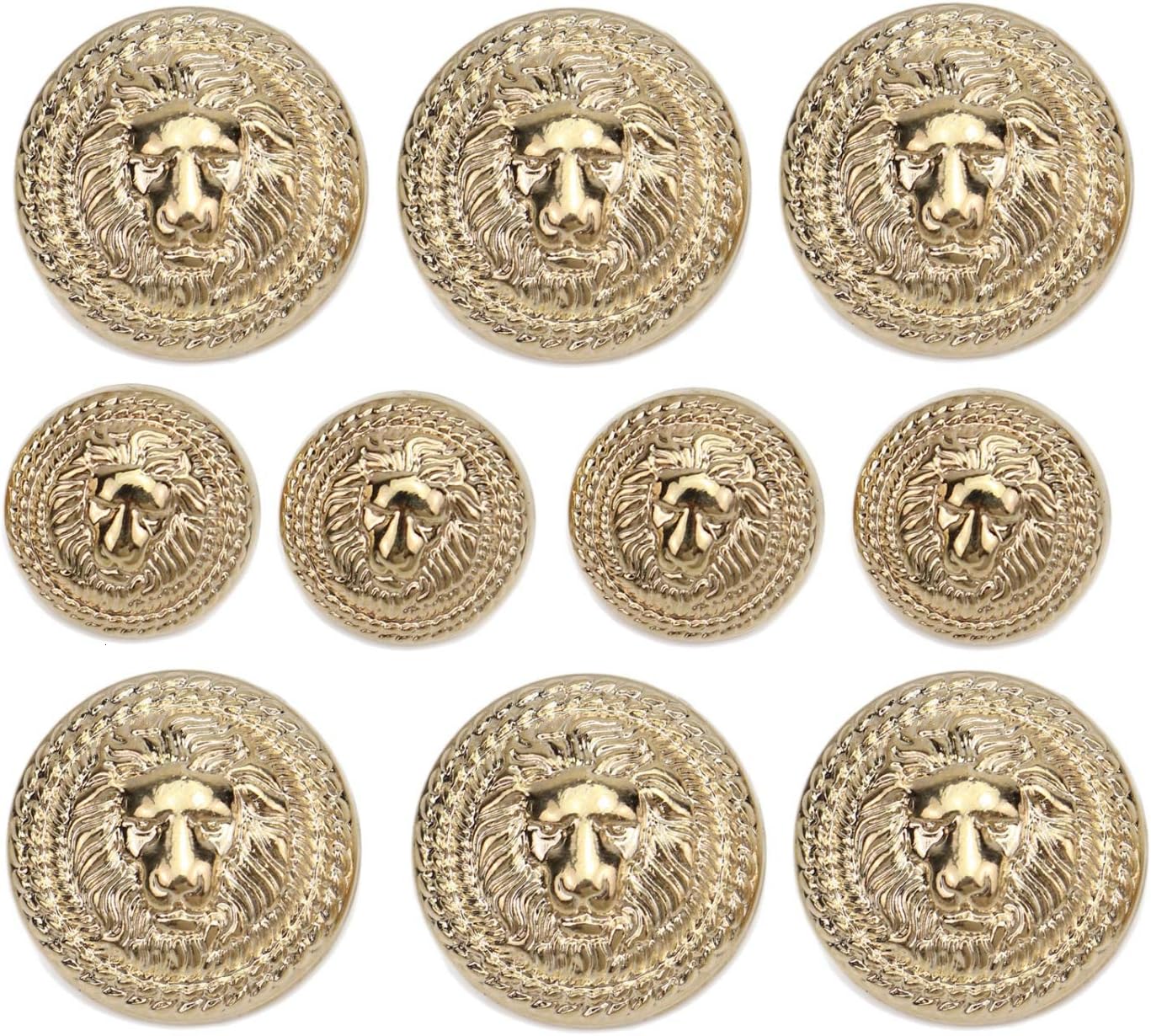 Monrocco 60 Pieces Gold Vintage Antique Metal Blazer Button Lion Head Buttons
