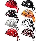 Foaincore 8 Pack Do Rag Skull Caps for Men Sweat Wicking Doo Rags Cooling Helmet Liner Cycling Motorcycle Bandana