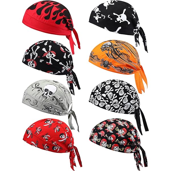 18 Pieces Do Rag Skull Cap Sweat Wicking Beanie Cap Skull Caps Paisley Pattern Bandanna Biker Skull Head Wraps Quick Drying Hats Biker Beanie Cap For Men And Women (Delicate Style