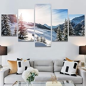 SIGNWIN 5 Panel Canvas Wall Art Modern Art...