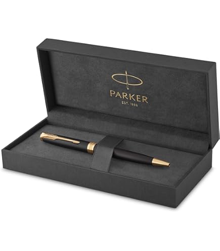 Parker Sonnet Fountain Pen, Black Lacquer with Gold Trim, Medium