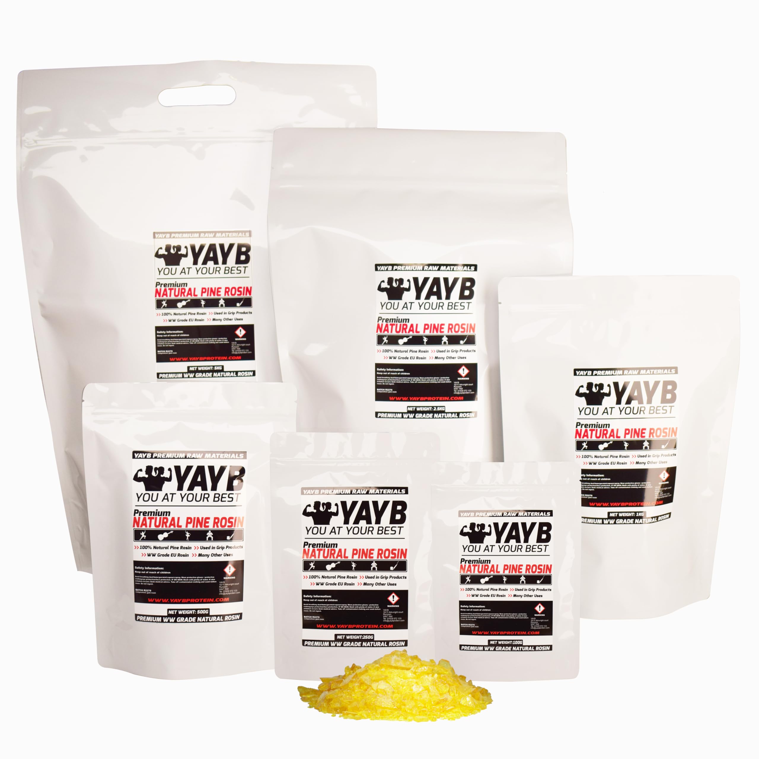 YAYB Natural Pine Rosin/Colophony - 100% High Grade UK & EU certified Rosin Flake (1.5KG)