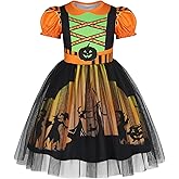 WonderBabe Pirate Costume Kids Puff Sleeve Tulle Dress Toddler Pirate Outfit Girls Birthday Party Halloween Dress Up Clothes