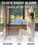 Grouptronics GTMC-101 CD Player with Speakers HiFi System USB Radio Clock view 4