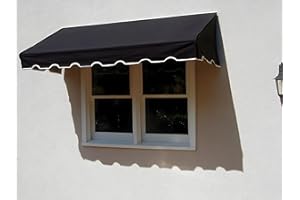 Easyawn Door and Window Sunbrella Canvas Awning / 5 Colors + 3 Sizes/Classic Awning / (Black 6 feet Wide)