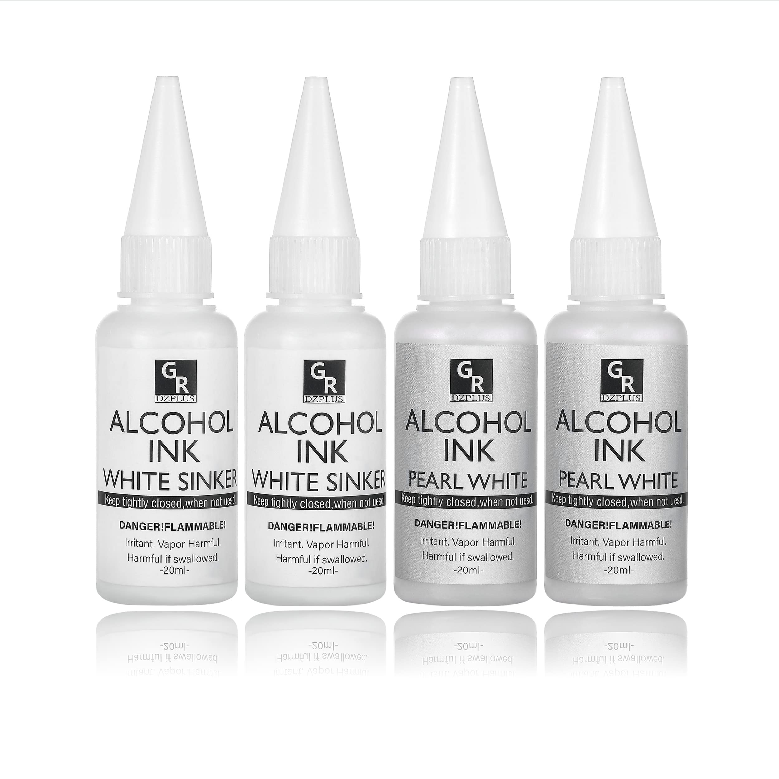 White &Pearl Alcohol Ink Set- 4 Colors for Resin Art