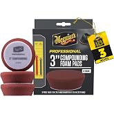 Meguiar's Professional 3" Compound Foam Pad, 3 Pack | Pro Foam Pad for Compounding, use with Compounds to Remove Heavy Defects &amp; Sanding Marks - Rotary, DA &amp; Drill Friendly