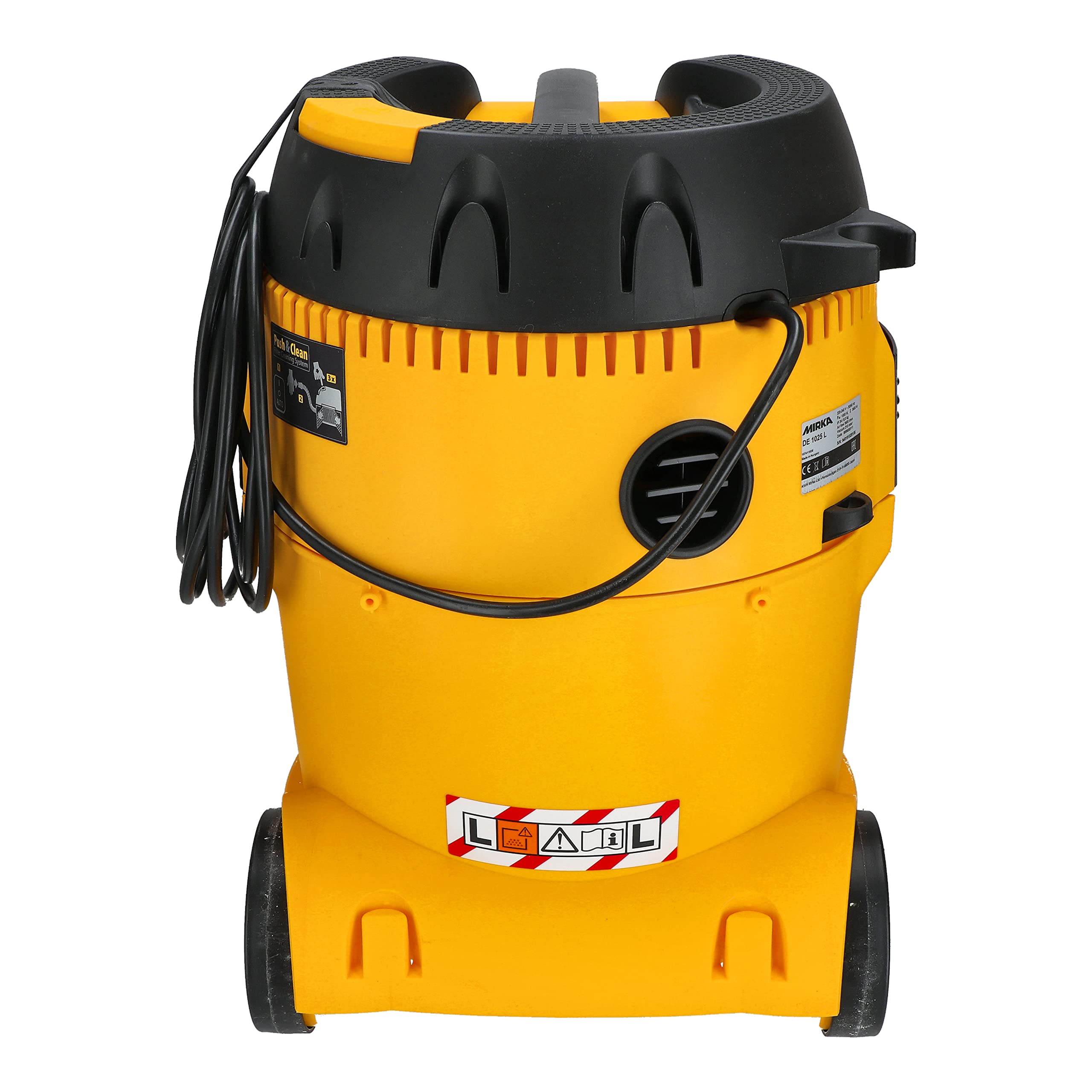Mirka Industriestaubsauger Nass- und Trockensauger 25 Liter/Absaugschlauch / 1000 W Leistung/inkl. Adapter Schleifmaschinen/Düsenset, Schwarz, Gelb 4