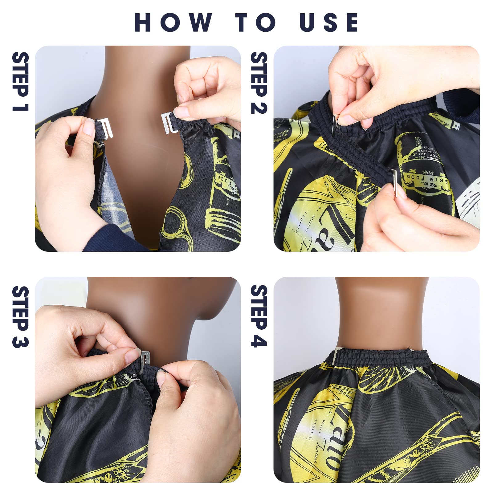 Waterproof Hair Cutting Cape Barber Cape for Men Cape for Hair Cutting with Adjustable Neck Size Neck Strips Neck Duster Set Hair Styling Cape Salon Cape with 100 Count Neck Strip Barber Supplies