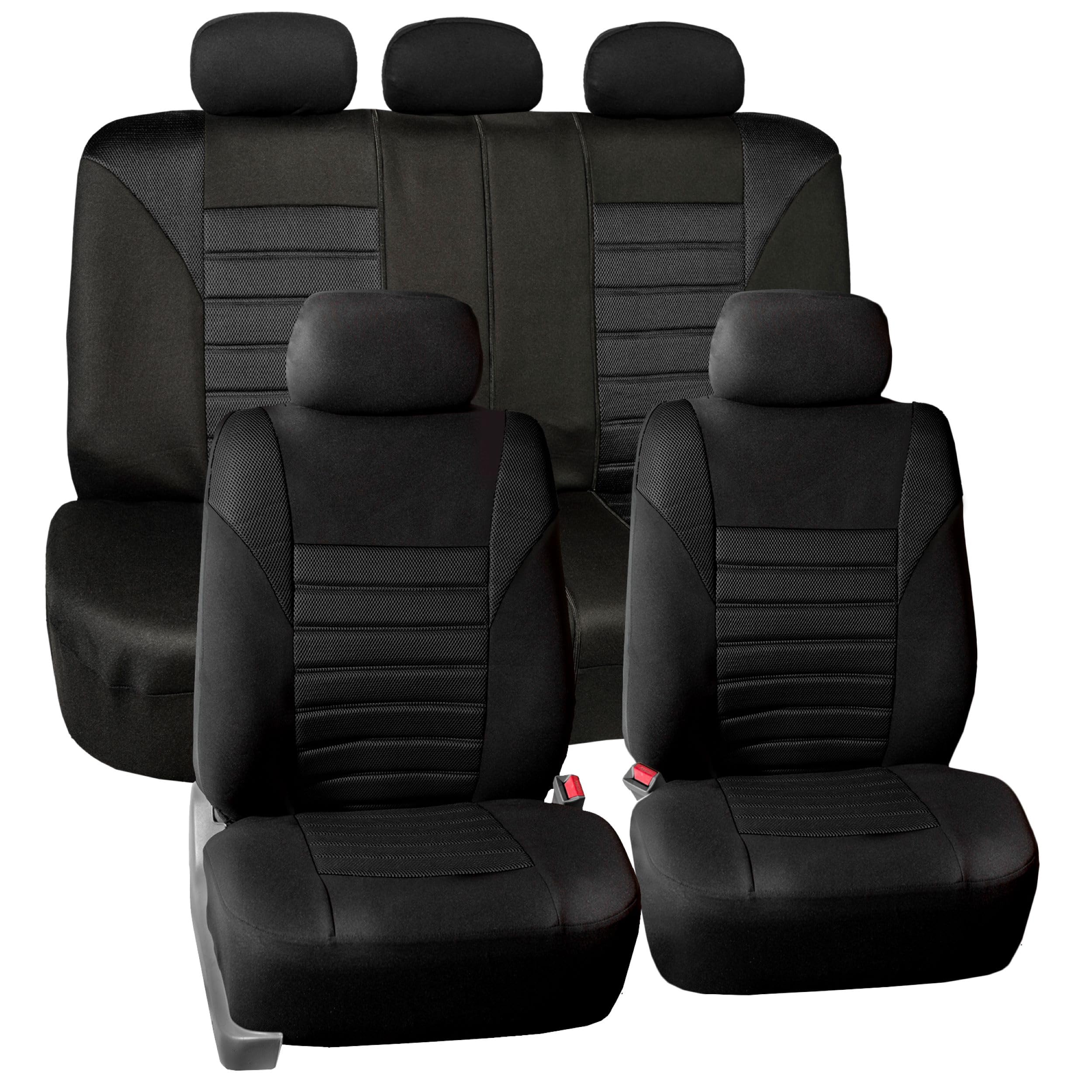Photo 1 of FH Group Automotive Car Seat Covers Full Set Premium 3D Air Mesh Black Seat Covers, Airbag Compatible and Split Bench Cover Universal Fit Interior Accessories for Cars Trucks and SUVs