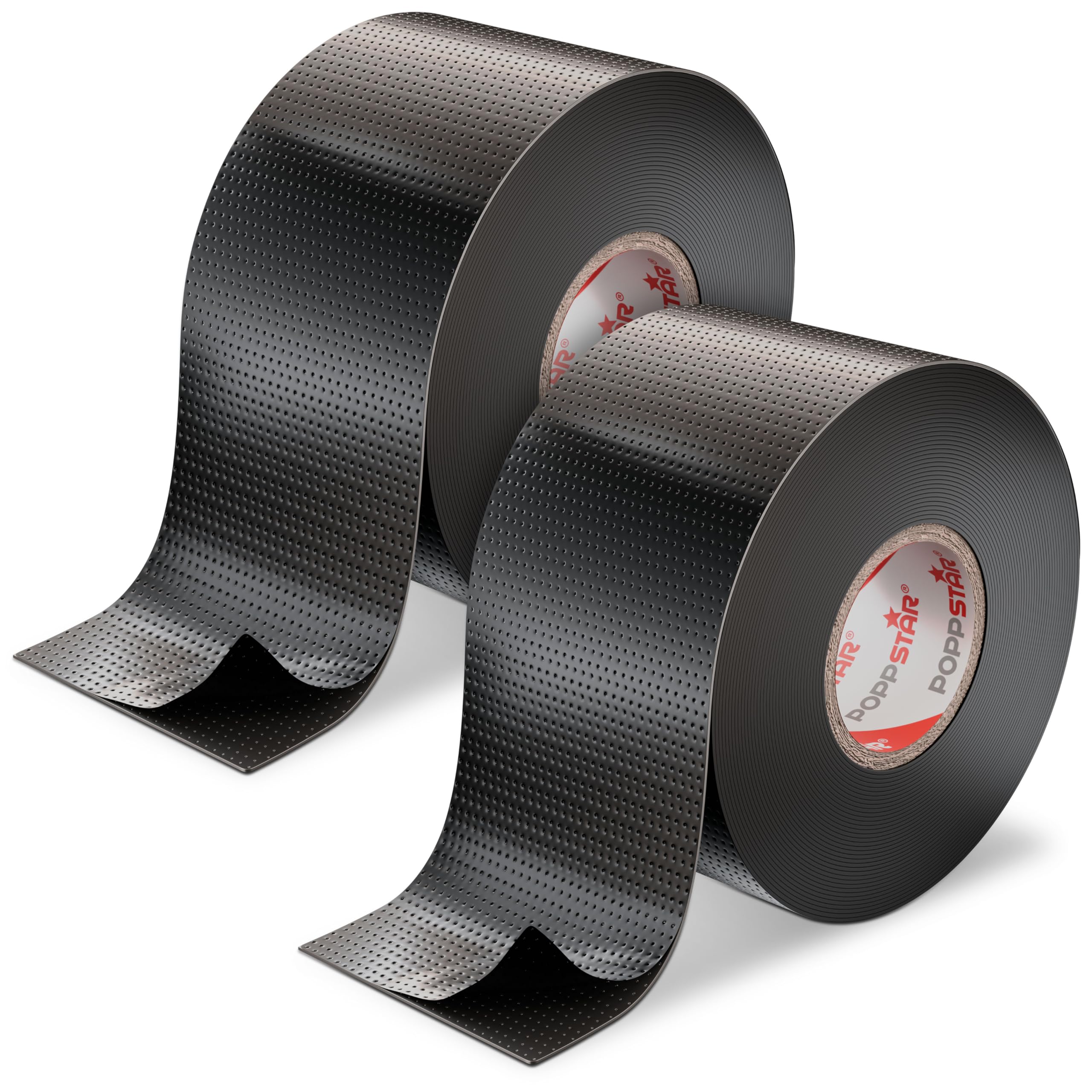 POPPSTAR Self-fusing Universal Insulating Tape, Sealing Tape, LxWxH 10m x 50mm x 0,76mm, Black, Set of 2 Rolls