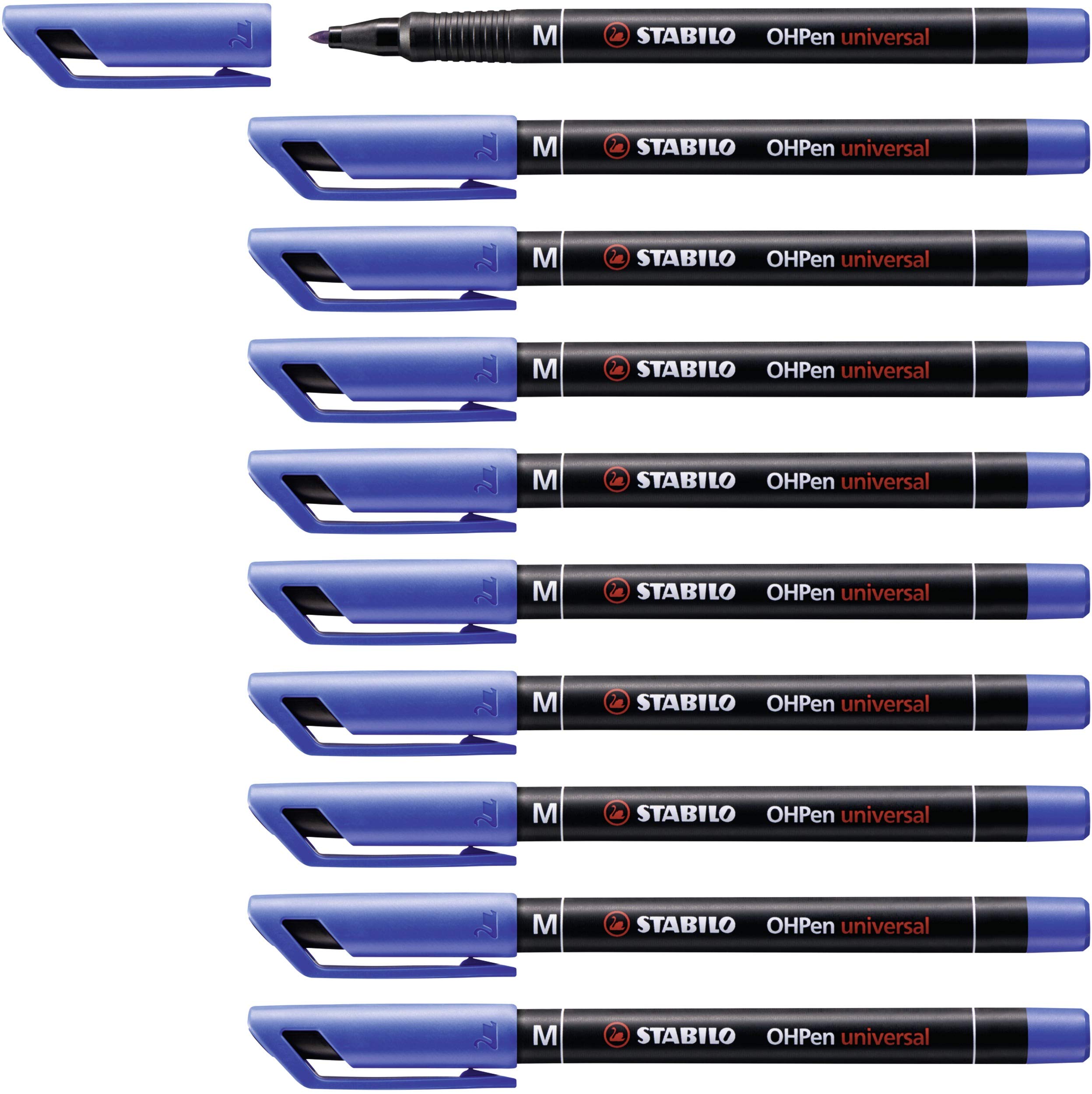 STABILO Overhead Pen OHPen universal - Permanent Medium - Pack of 10 - blue