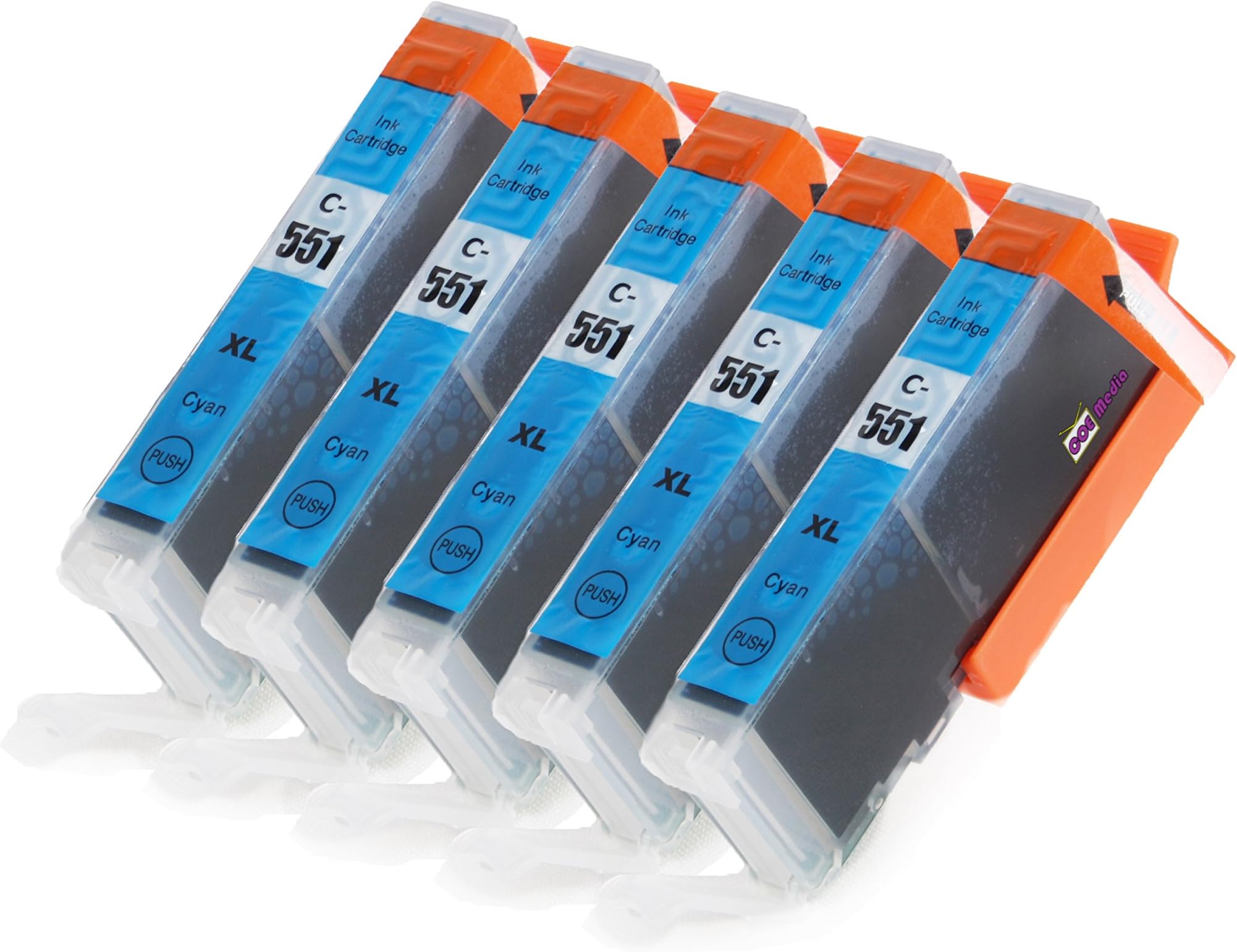 COEmedia® – Printer Cartridges Compatible with Canon PGI-550/CLI-551 (1) 5er Set Ciano - ciano