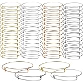 UPINS 60 Pcs Expandable Bangle Bracelets, Adjustable Stainless Steel Wire Blank Bracelets Bulk for Women DIY Jewelry Making 2.6inches
