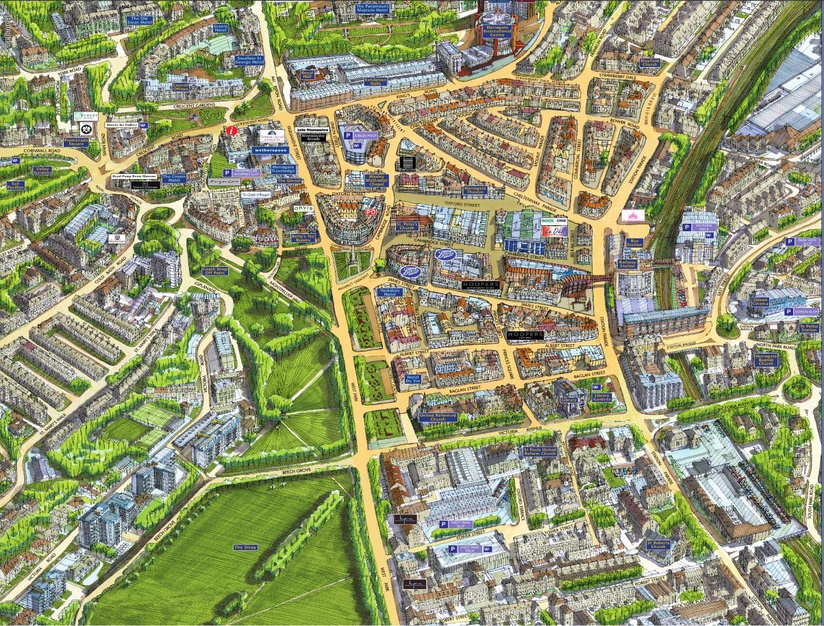 HPY Cityscapes Street Map Of Harrogate 400 Piece Jigsaw Puzzle 470mm x 320mm (hpc)