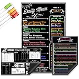 Magnetic Dry Erase Menu Board, Kitchen Conversion and to Do List Set for Kitchen Fridge - 11"x17" Weekly Meal Planner Blackbo