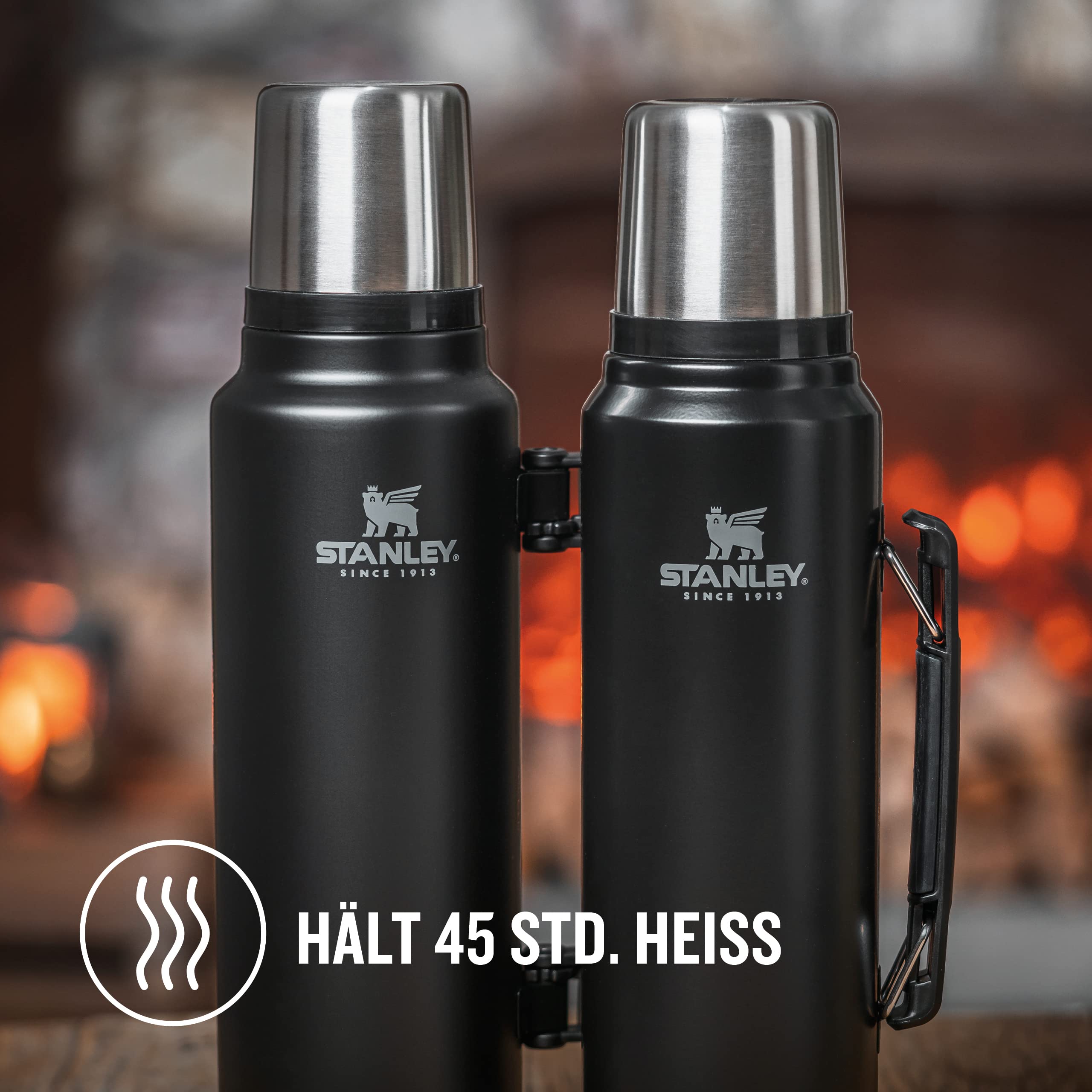 STANLEY 1913 Classic Legendary Thermosflasche 1.9L - Thermos Hält 45 Stunden Heiß Oder Kalt - Edelstahl Thermoskanne - BPA-Frei - Spülmaschinenfest - Matte Black 5