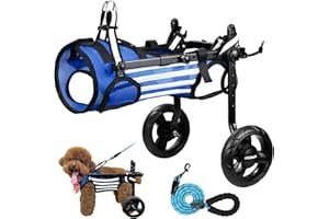 Lokshun 2024 Upgraded Dog Wheelchair for Back Legs Small Wheelchair for Dogs with Disabled Hind Legs Walking Dog Carts with Wheels