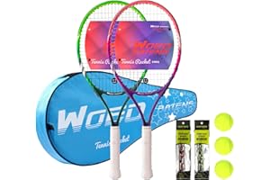 WOED BATENS 19" 23" 25" Kids Tennis Racket Junior/Youth Tennis Racquet with Tennis Ball Carry Bag Overgrips Vibrations Dampers…