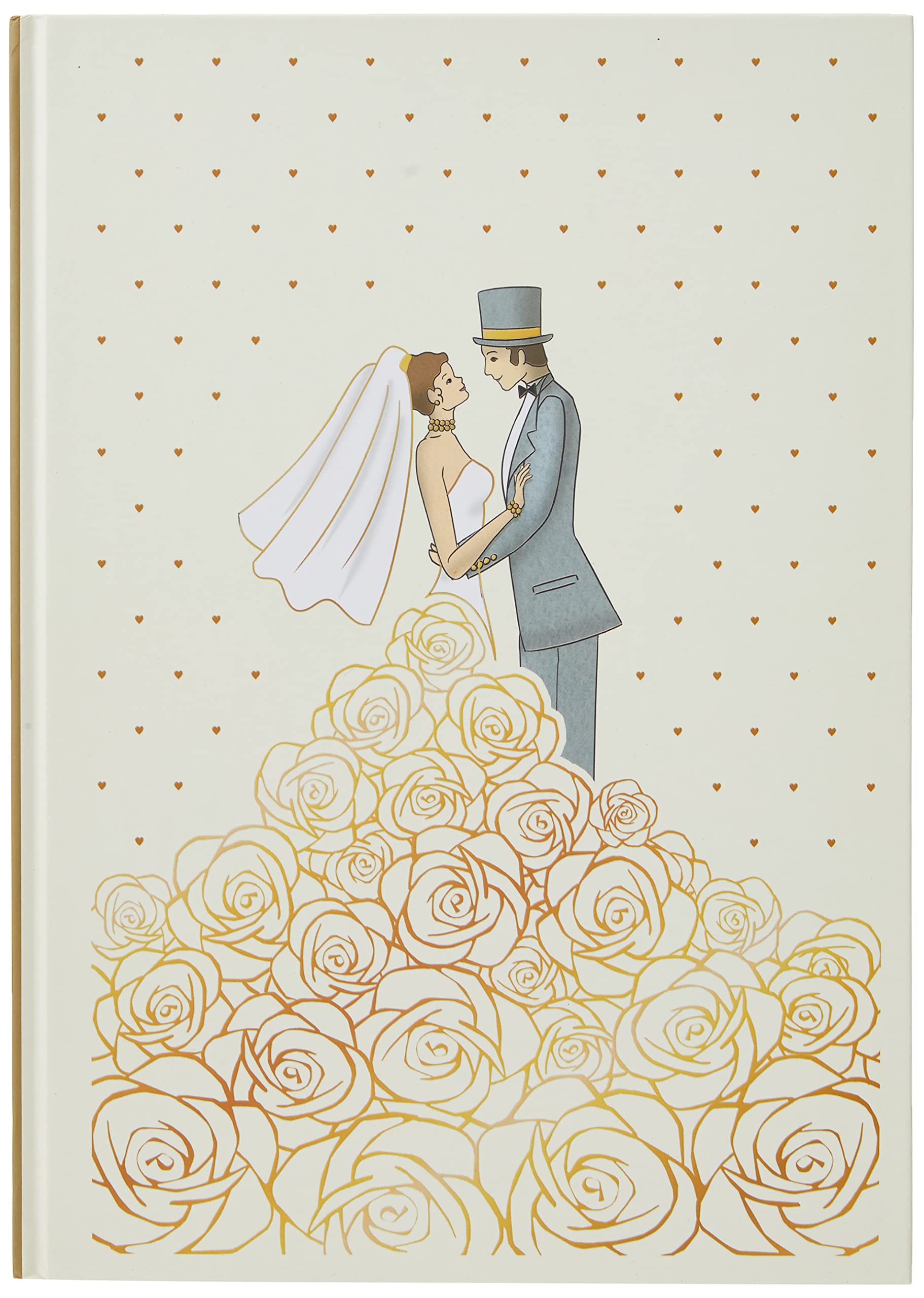 A4 Casebound Wedding Notebook - "Wedding Couple" Design - 120 Pages - Silk Ribbon - Size - 297mm x 210mm