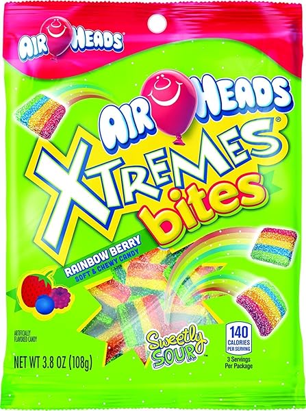 AIRHEADS XTREMES BITES RAINBOW BERRY PEG BAG, PARTY,...
