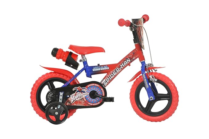 Spiderman Kinderfahrrad Spiderman Jungenfahrrad – 12 Zoll - Original Lizenz - Kinderrad mit Stützrädern