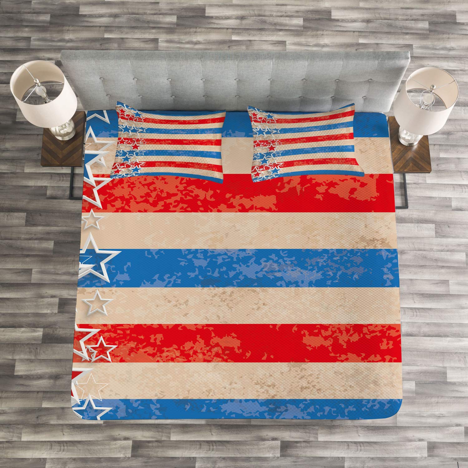 Sternenbanner für Doppelbetten 220 x 220 cm Set mit Kissenbezügen