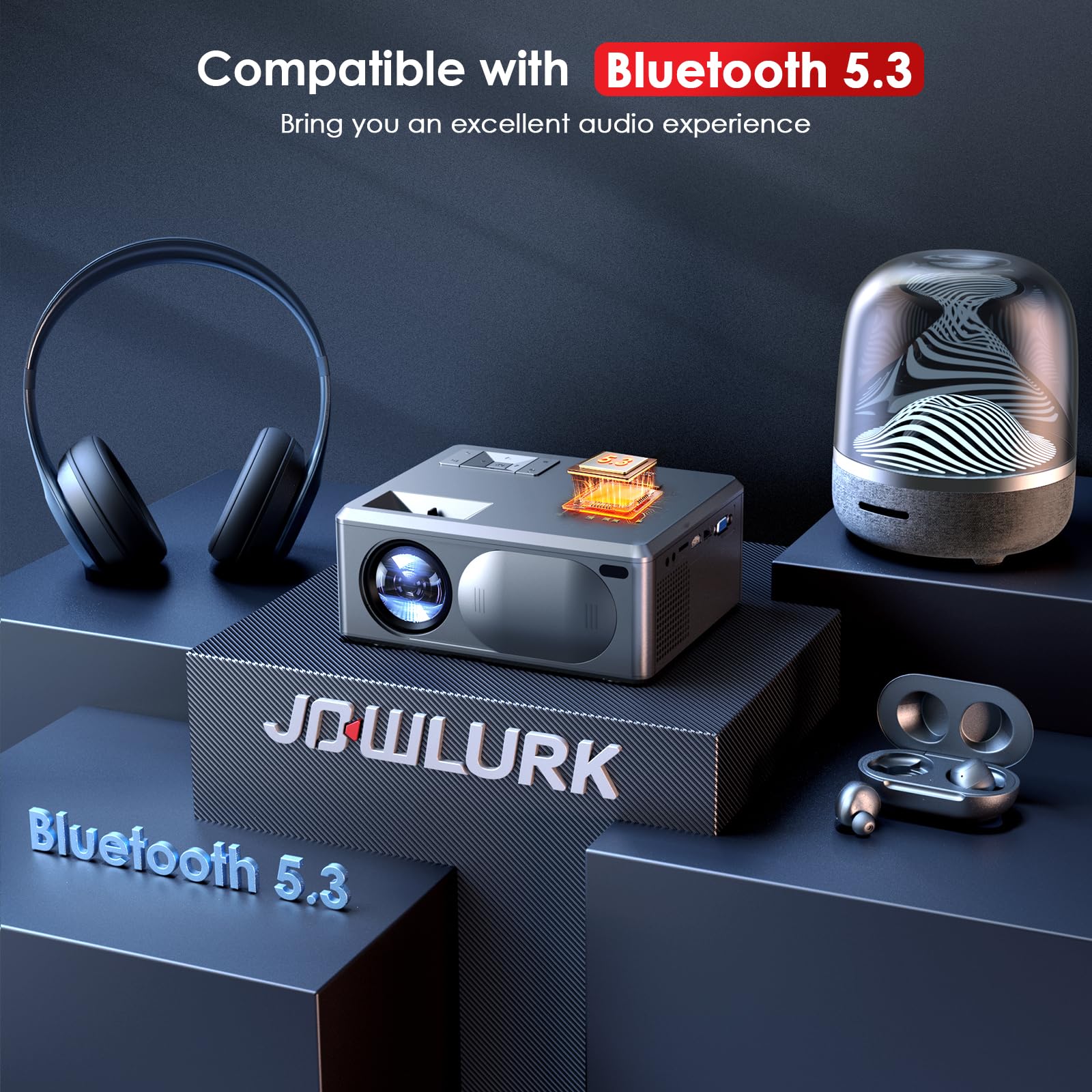 Mini Proiettore 4K Portatile JOWLURK – 15000 L, WiFi 5G/2.4G, Bluetooth 5.3, Messa A Fuoco Elettrica, Home Cinema - 4