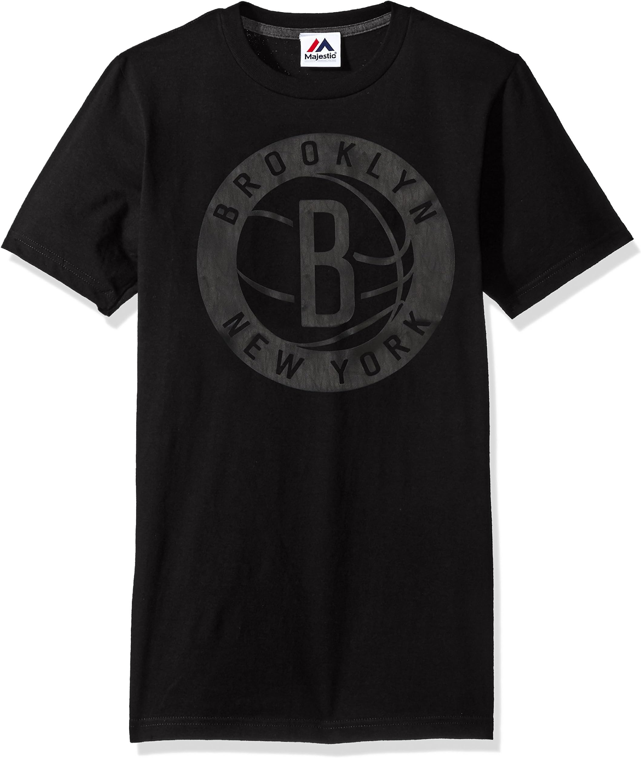 VF LSG NBA Philadelphia 76ers Men's Leather Tek Patch Short Sleeve Crew Neck Tee, Medium, Black