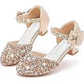 Motasha Girls Sandals Closed Toe Heels Wedding Party Girls Dress Shoes Toddler Little Big Kid