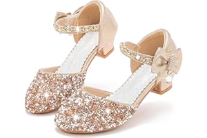 Motasha Girls Sandals Closed Toe Heels Wedding Party Girls Dress Shoes Toddler Little Big Kid