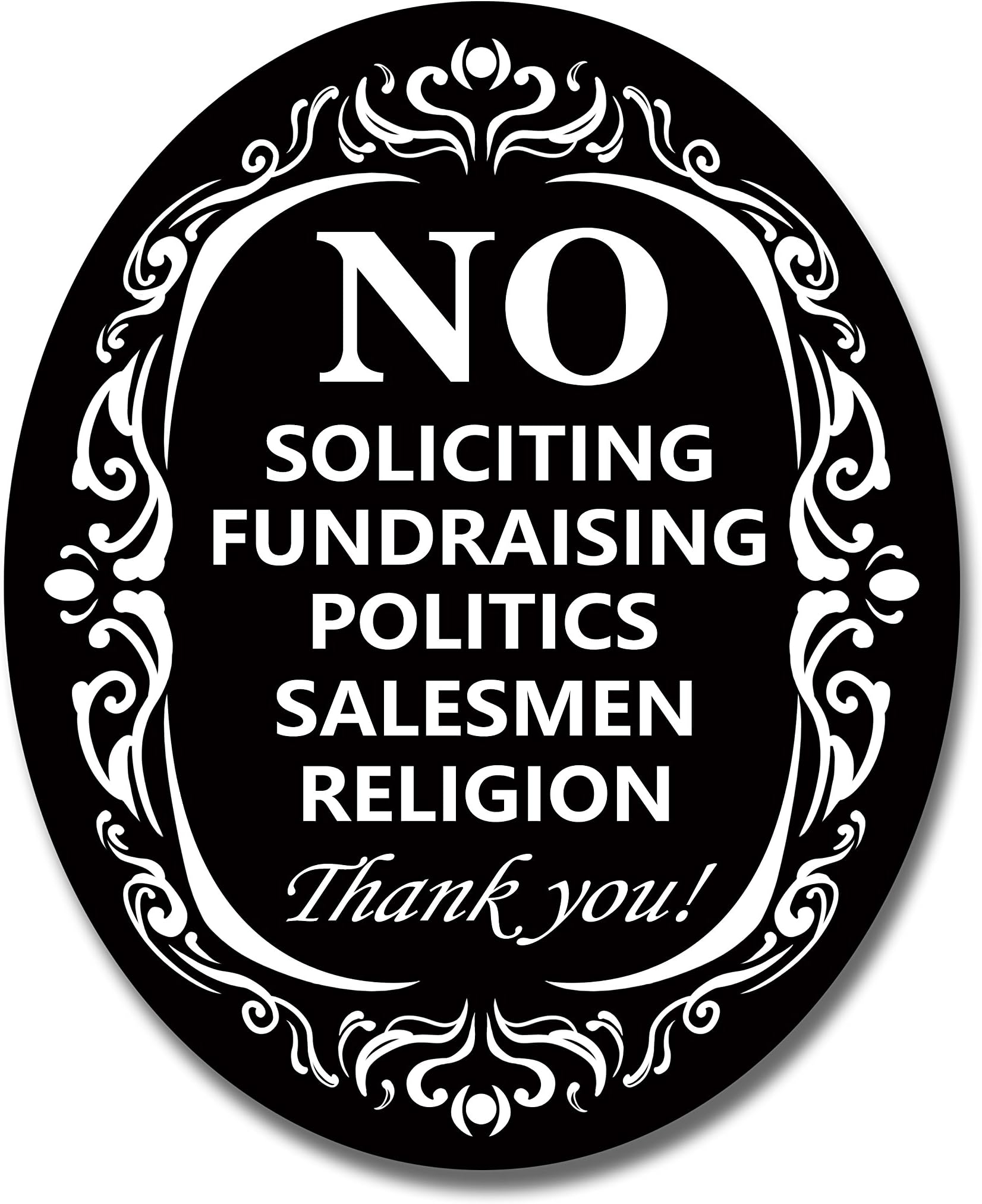 CORNERIA Large 8X10 No Soliciting Signs for Home Business- Heavy Duty Acrylic Extreme Weather Proof Indoor Outdoor Use (English)