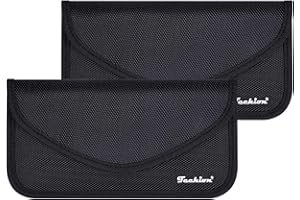 Signal Blocking Bag, Techion 2 Pack RFID Faraday Bag Shield Pouch Cage Box Wallet Case for Cell Phone and Car Key FOB, Privacy Protection, Anti-Hacking - Black