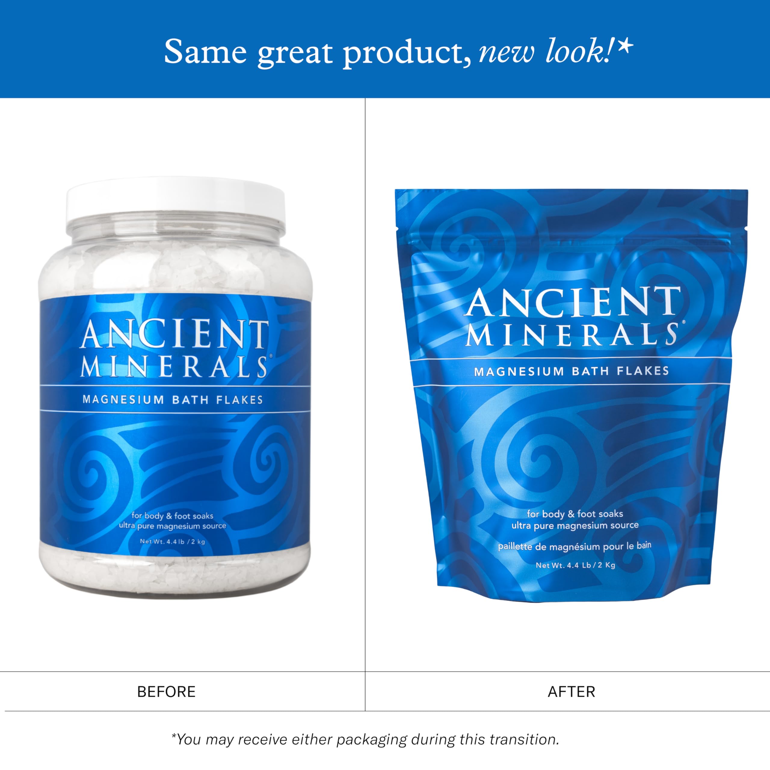 Ancient Minerals Magnesium Bath Flakes - Bathing Alternative to Epsom Salt - Soak in Natural Salts - High-Absorption Efficiency for Relaxation, Wellness & Muscle Relief (4 .4 lb)