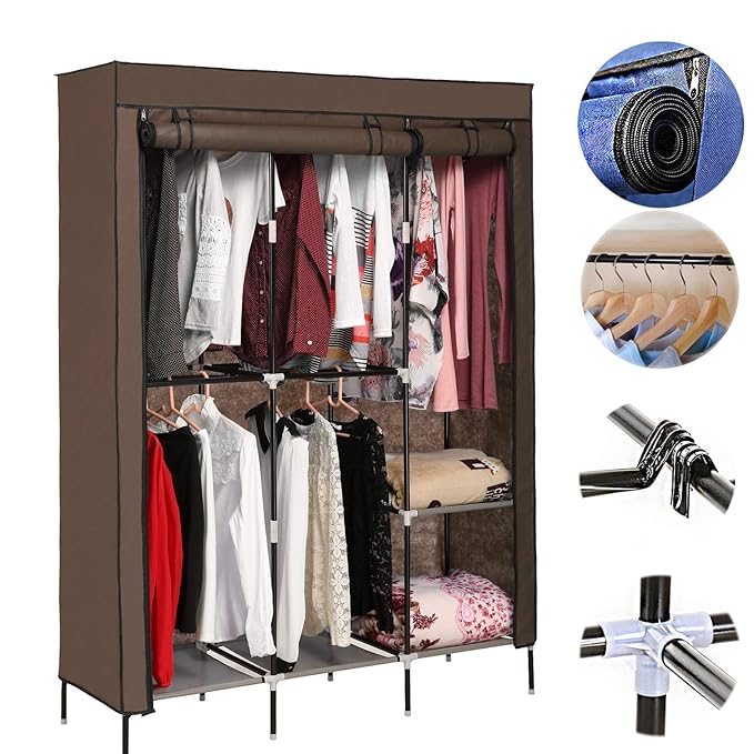 Korie Portable Closet Zipper Clothes Closet Wardrobe