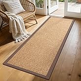 YDKGL Washable Hallway Runner Rug 2x6 Jute Like Kitchen Runner Mat Rugs Non Slip, Woven Soft Entryway Farmhouse Runner Boho Floor Carpet for Indoor Laundry Hall Backdoor Bedroom Living Room, Brown