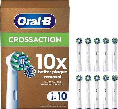 Oral-B Pro Cross Action Replacement Toothbrush Heads Pack of 10 White