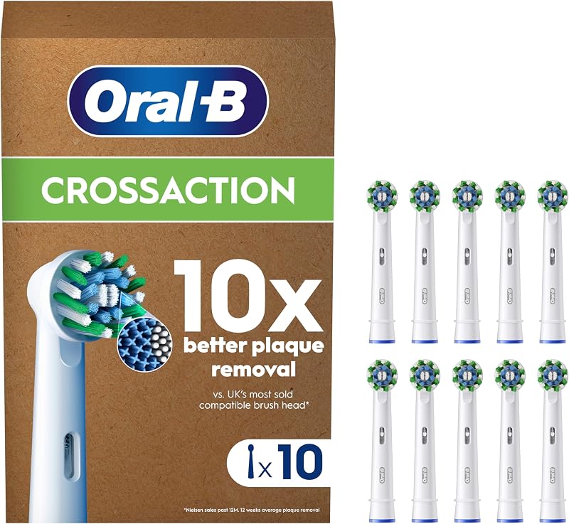 Oral-B Pro Cross Action Replacement Toothbrush Heads Pack of 10 White