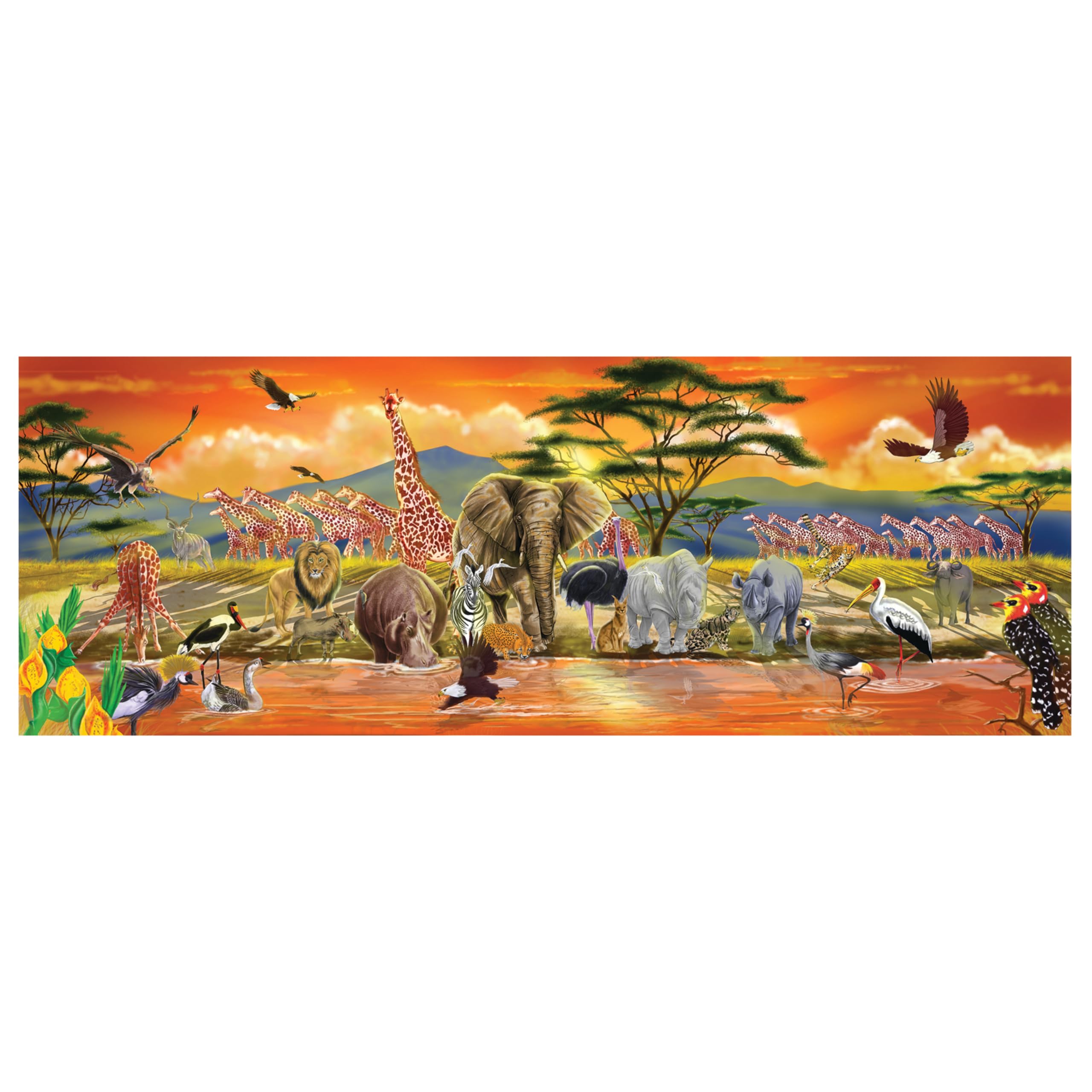 Melissa & Doug African Plains Safari Jumbo Jigsaw Floor Puzzle (100 pcs, Over 4 feet Long)