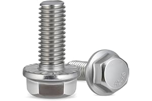 Krysay 23Pcs M8-1.25 x 20mm Flanged Hex Head Bolts,External Flange Hex Drive Screws,304 Stainless Steel 18-8 Fully Threaded