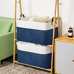 DULLEMELO 2-Pack Extra Large Blanket Basket Fabric