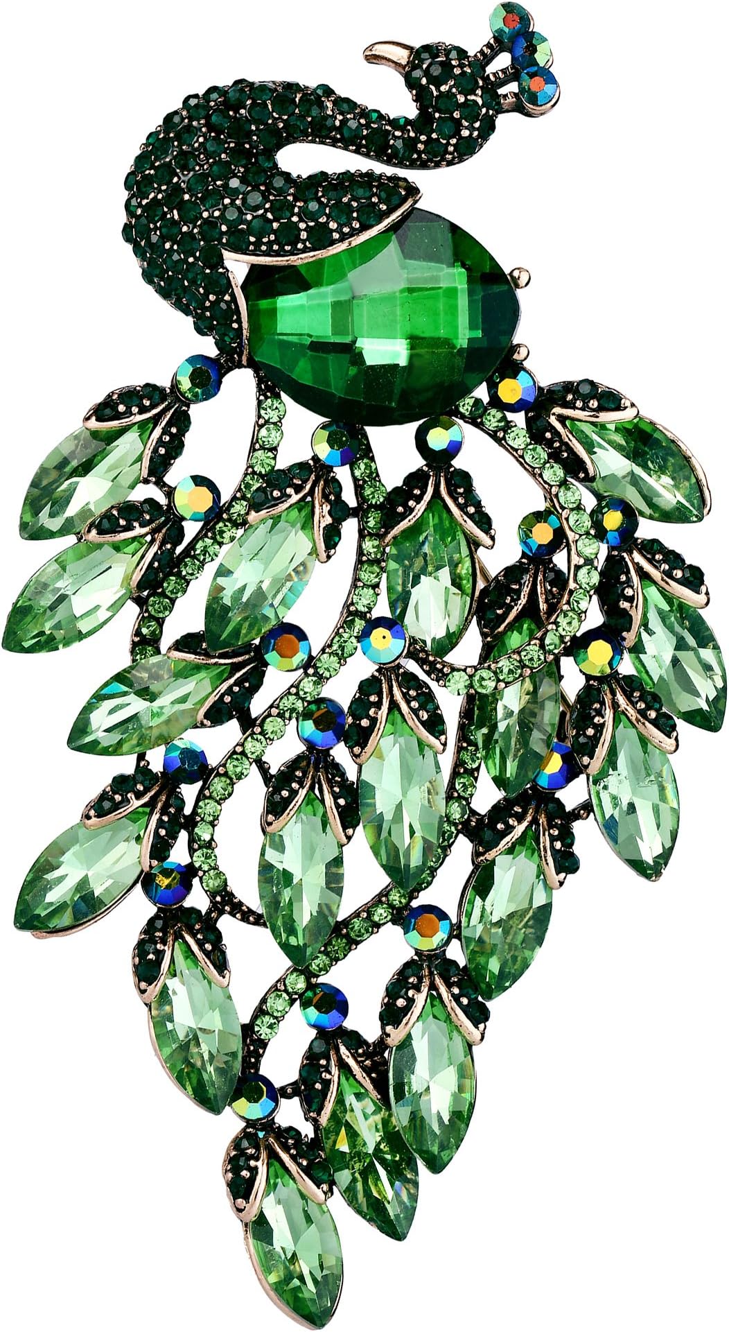 EVER FAITHWomen's Rhinestone Crystal Elegant Party Peacock Bird Brooch