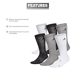 adidas Men's Athletic Cushioned 6-Pack