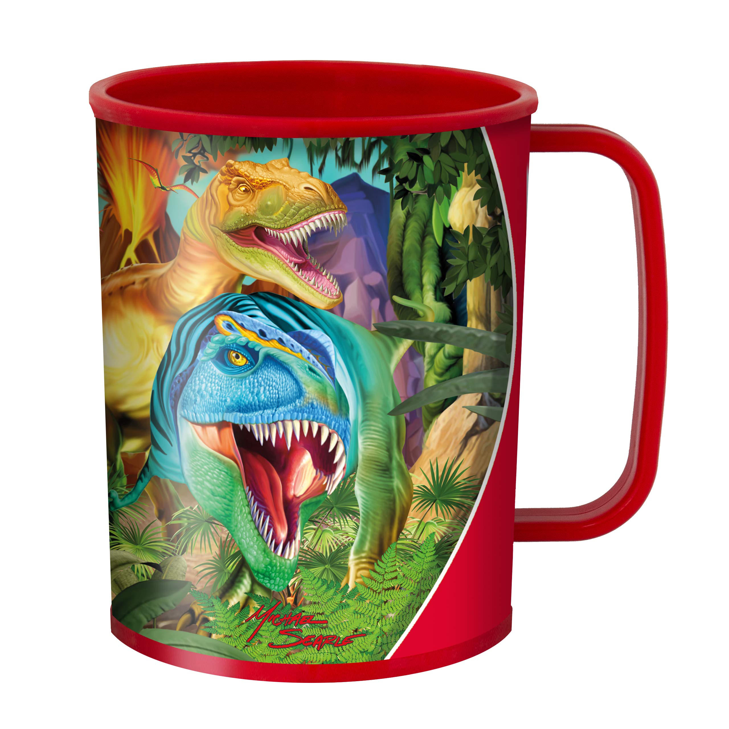 3D LiveLife Drinking Cup - Dino Smiles from Deluxebase. 300ml Plastic Mug with Dinosaur Theme, Reusable Coffee Cup, Portable Animal Tumbler for Camping, Picnic, Travel & Everyday Use.