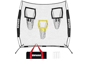 Zonlolo 6x6ft Football Training Net, Football Throwing Net with 3 Target Pockets, Portable QB Throwing Practice Equipment with Small Carry Bag,Most Suitable for Kids