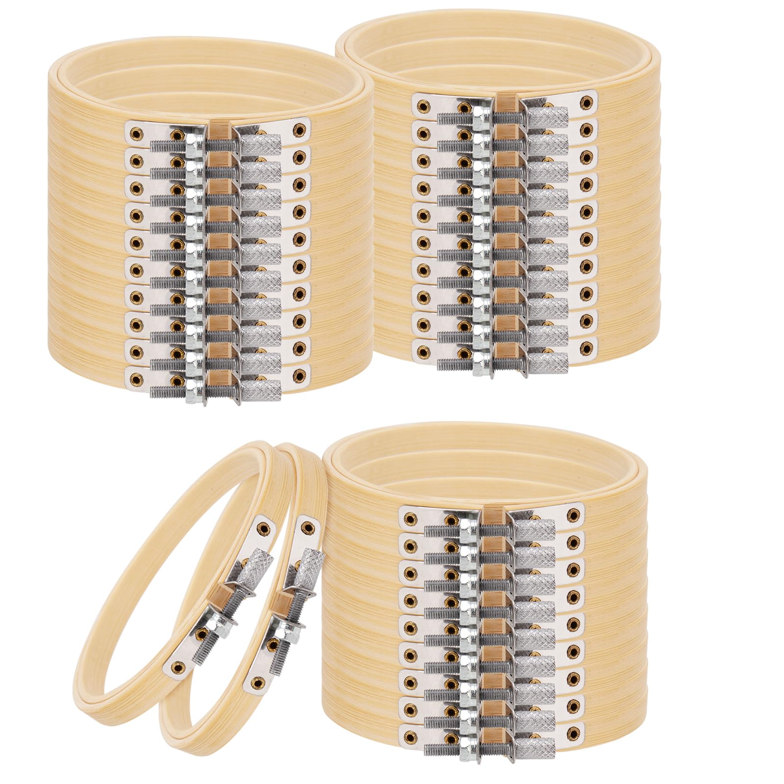 LEXININ 30 Pack 3 Inch Small Embroidery Hoop Ring, 8cm Bamboo Cross Stitch Rings Circle for Sewing, DIY