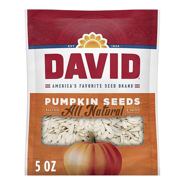 DAVID ALL NATURAL PUMPKIN SEEDS, 5 OZ.