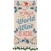 Karma Holiday Tea Towel - 100% Cotton Hand Towels for The Kitchen - Modern Home Decor – Wine if Here